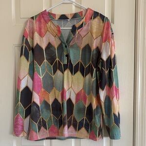 Multicolor Geometric Blouse